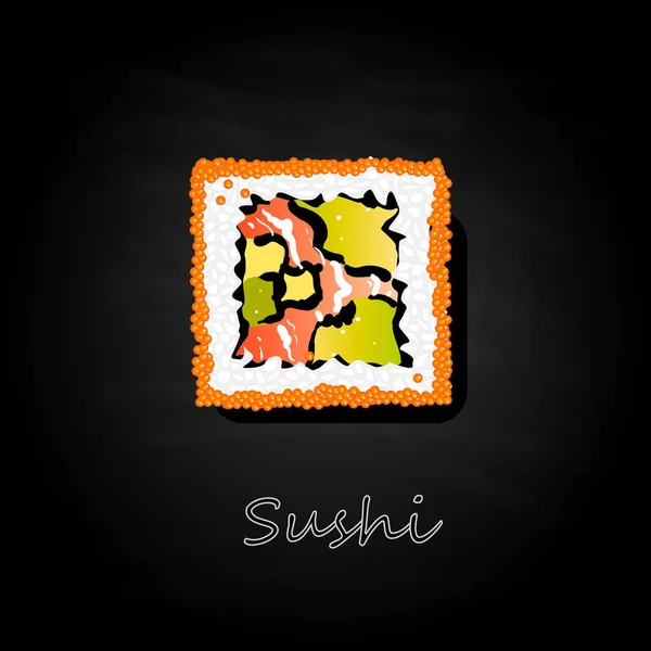Nigiri Sushi Illustration Dark Background Isolated Top View — Stock Photo, Image