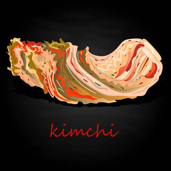 Kimchi Comida Tradicional Coreana Ilustração Preto — Fotografia de Stock