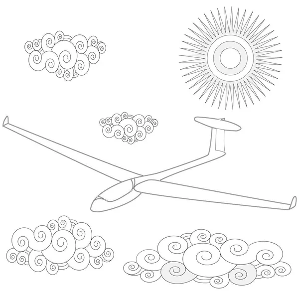 天空中滑翔机的着色图像 — 图库照片