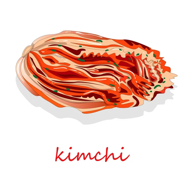 Kimchi Comida Tradicional Coreana Ilustração Sobre Branco — Fotografia de Stock