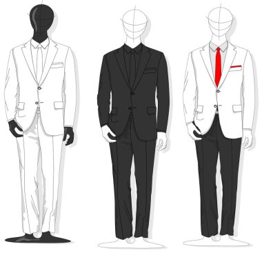 Takım elbise. Giyim koleksiyonu. Vektör çizim.