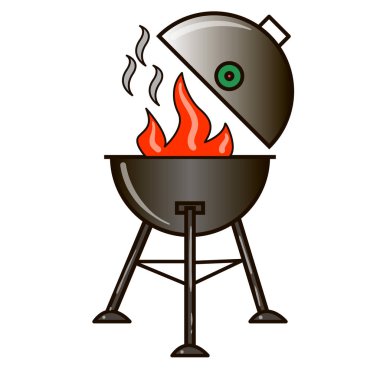 Barbekü partisi için farklı özel araçlar. Barbekü ızgara ve araçları 