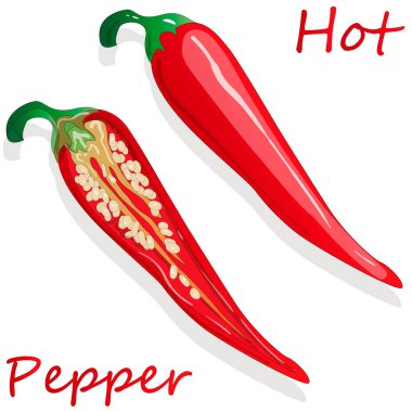 Beyaz arka plan üzerinde Closeup görünümü biber, çiğ gıda madde con