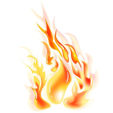 Yangın alevleri vektör illüstrasyon izole .