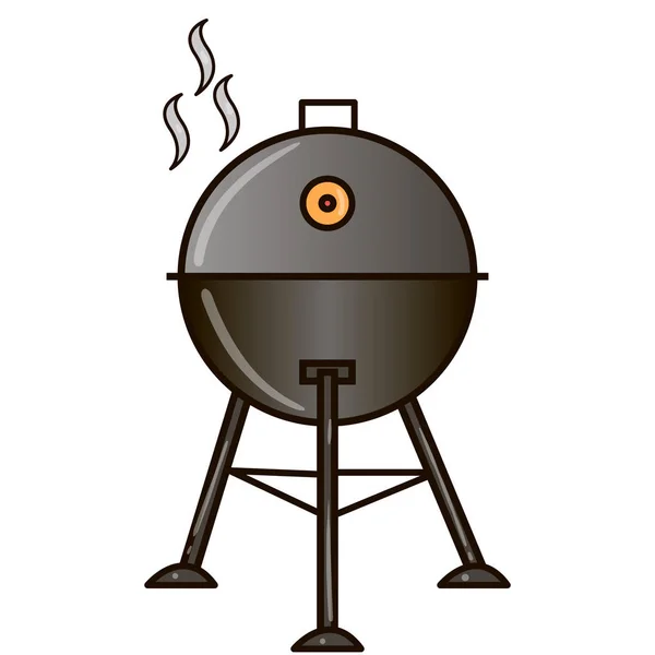 Különböző speciális eszközök grillpartira. Grillsütő és szerszámok — Stock Vector