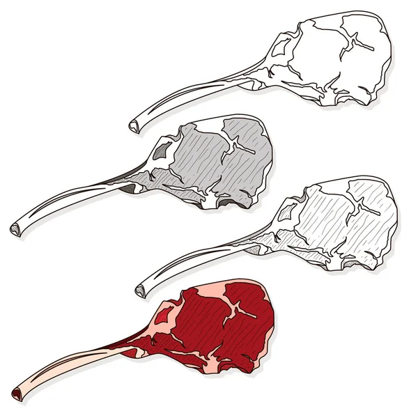 Steak illustration set. Vector images of steaks in different gra — Stock Vector