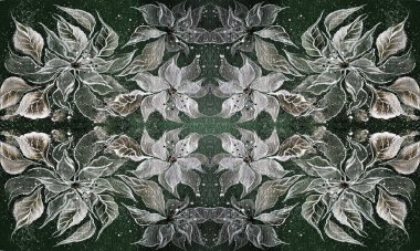 Elle çizilmiş çiçeklerden yapılmış suluboya deseni