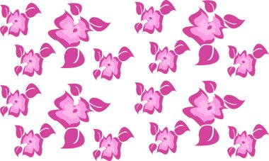 Pembe çiçek deseni beyaz arka plan üzerinde izole