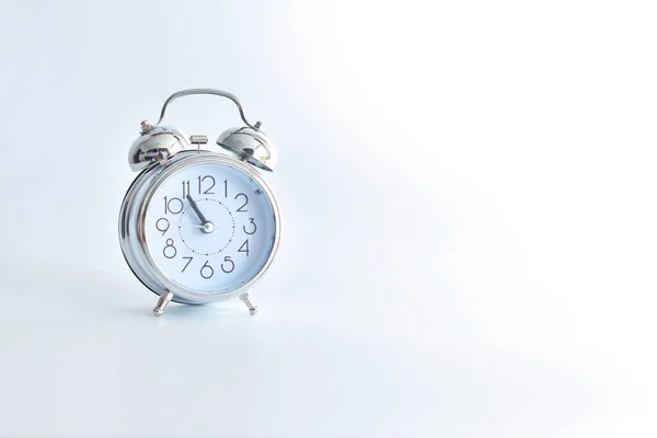 Old Alarm Clock White Background Copy Spase — Stock Photo, Image