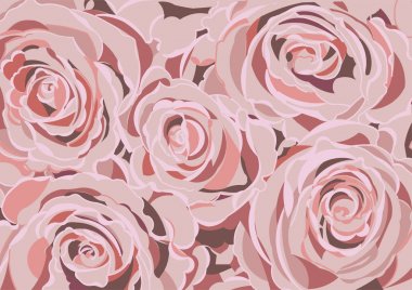 Pembe gül tomurcukları ile güzel desen