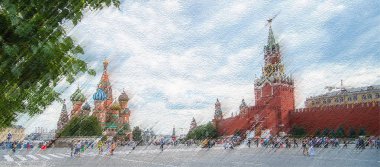 Moskova. Kırmızı kare. Panoramik görünüm