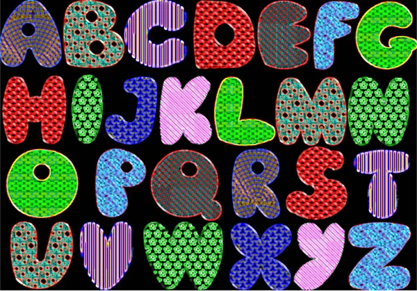 Grappig Lettertype Met Heldere Letters — Stockfoto