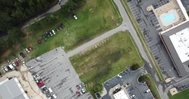 Vista Aérea Uma Típica Área Suburbana Americana Mostrando Uma Mistura — Vídeo de Stock