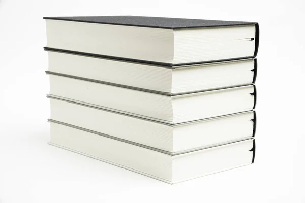 A Set Of Neatly Stacked Monochromatic Cloth Bound Books — Stock Photo, Image