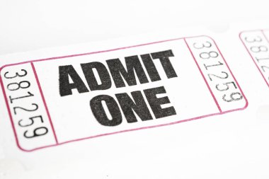 Admit One Paper Ticket clipart