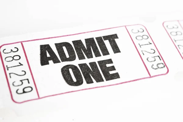 Admit One Paper Ticket — Stock Photo, Image