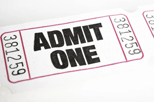 Admit One Paper Ticket — Stock Photo, Image