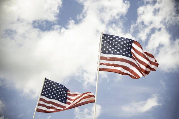 Dos banderas americanas — Foto de Stock