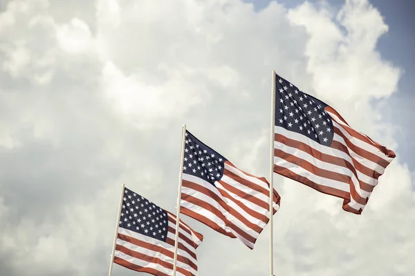 Tres banderas americanas — Foto de Stock