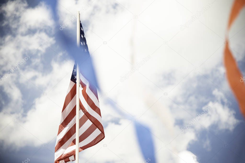 American Flag With Banner