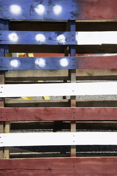 American Flag Painted On Wood