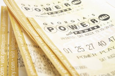 A Stack Of Powerball Lottery Tickets clipart
