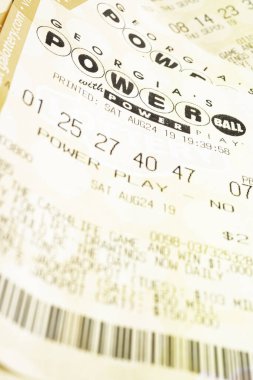 Bir yığın Powerball Loto Biletleri