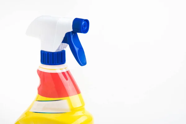 Close Top Portion Red White Blue Liquid Spray Plastic Dispenser — Stock Photo, Image