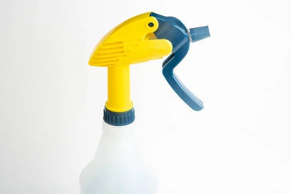 Close Top Portion Professional Liquid Spray Plastic Dispenser Bottle Set — Stock Photo, Image