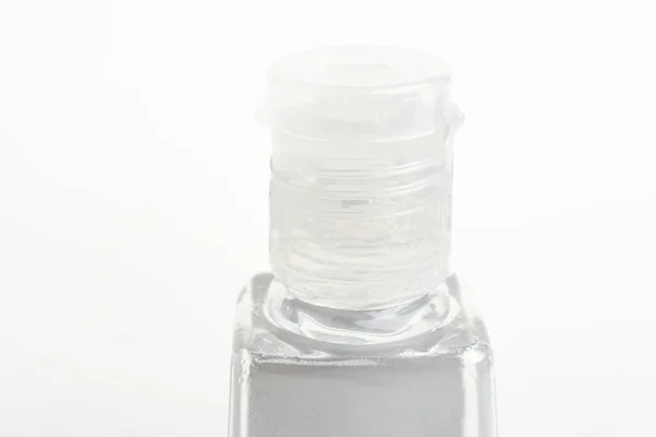 Primer Plano Producto Tapa Superior Una Botella Dispensador Plástico Desinfectante — Foto de Stock