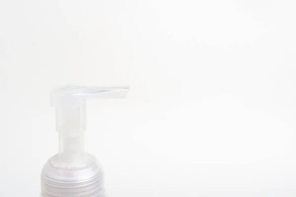 Close Image Translucent Top Pump Foam Soap Plastic Bottle Dispenser — Stock Photo, Image