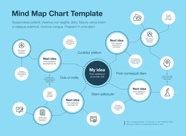 Infográfico Simples Para Modelo Visualização Mapas Mentais Com Círculos Vários —  Vetores de Stock