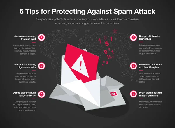 Απλό Διάνυσμα Γράφημα Για Συμβουλές Για Την Προστασία Από Spam — Διανυσματικό Αρχείο
