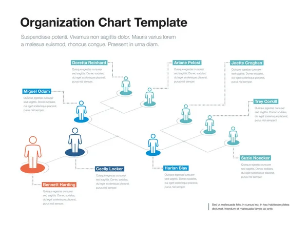 Modèle Simple Organigramme Hiérarchique Entreprise Avec Place Pour Votre Contenu — Image vectorielle