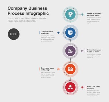 Vector infographic company business process template isolated on light background. clipart