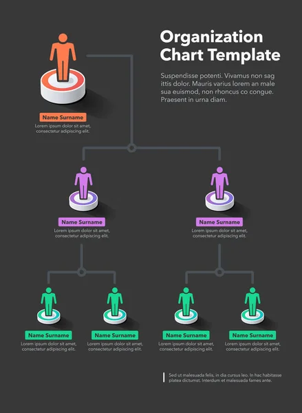 Çeriğiniz Için Yer Ile Modern Basit Şirket Organizasyonu Hiyerarşi Grafik — Stok Vektör
