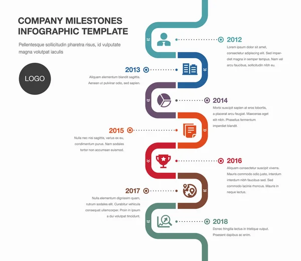 Vektor Infografik Unternehmen Meilensteine Timeline Vorlage — Stockvektor