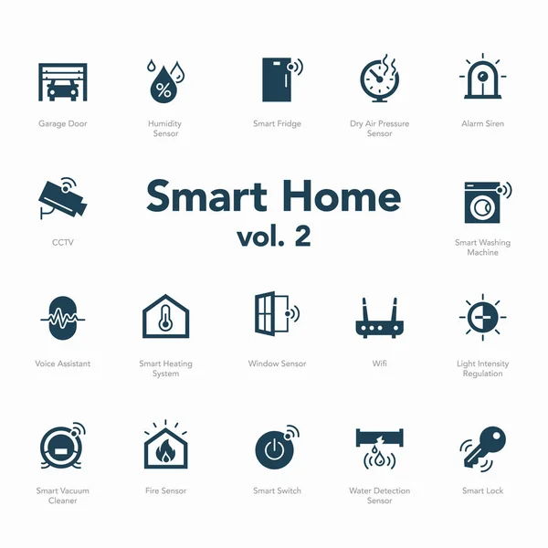 Smart Home Icon Set Volume Isolated Light Background Contains Icons — Stockový vektor