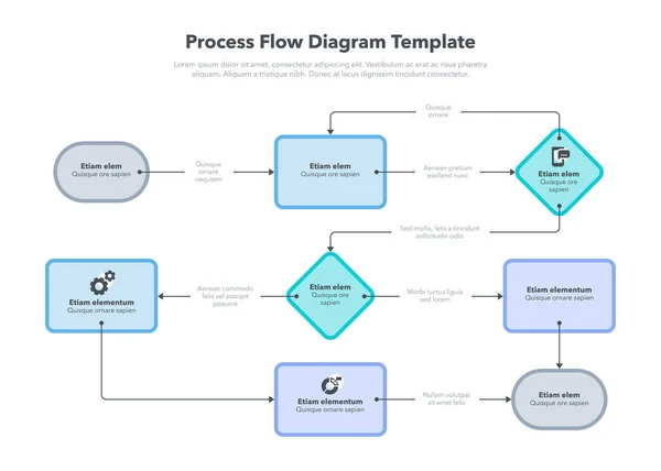 Infographie Moderne Pour Diagramme Flux Processus Conception Plate Facile Utiliser — Image vectorielle