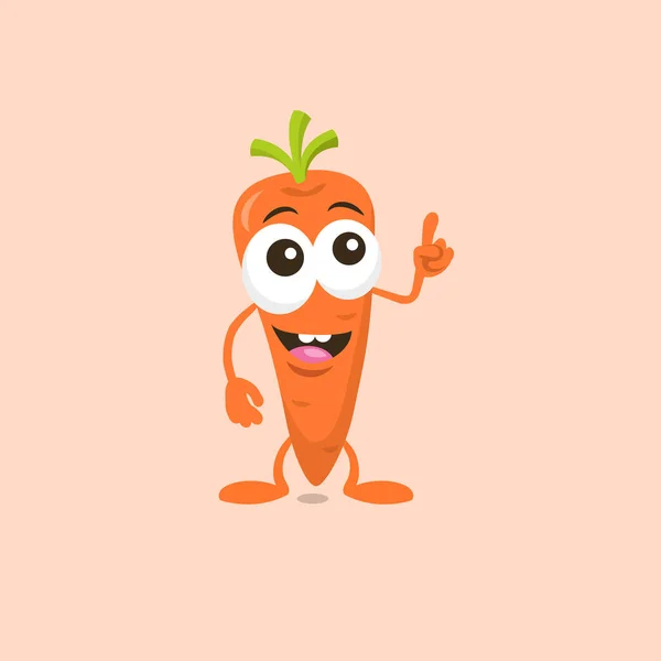 Illustration Cute Carrot Mascot Which Has Great Idea Isolated Light — Stock Vector