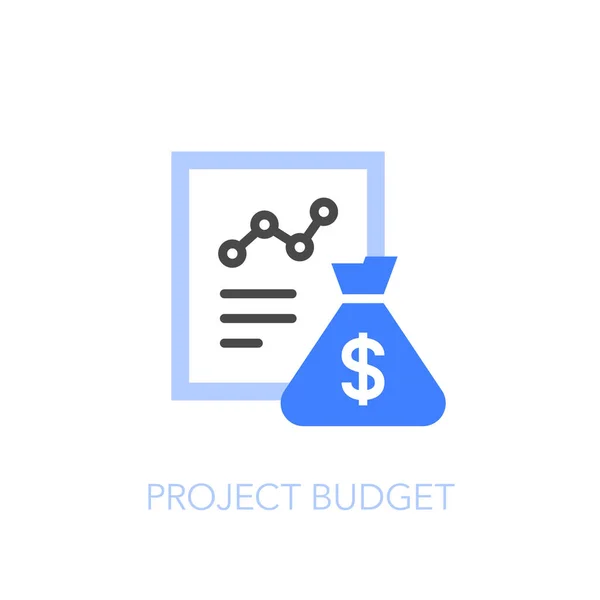 Символ Бюджета Проекта Планом Проекта Сумкой Денег Простота Использовании Вашего — стоковый вектор