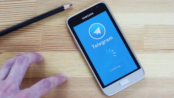 Yaroslavl Rússia Abril 2019 Aplicativo Telegram Leva Muito Tempo Para — Vídeo de Stock