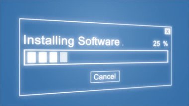 Mavi Arka Planda Yazılım İşlemanimasyonu Yükleme