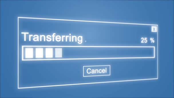 Transferring Process Animation Blue Background — Stock Video