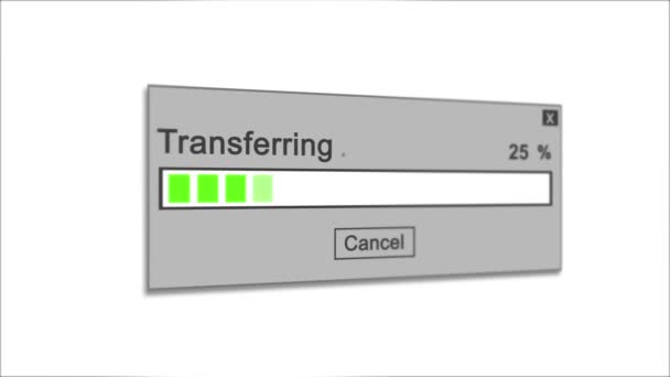 Transferencia Animación Procesos Sobre Fondo Blanco — Vídeo de stock