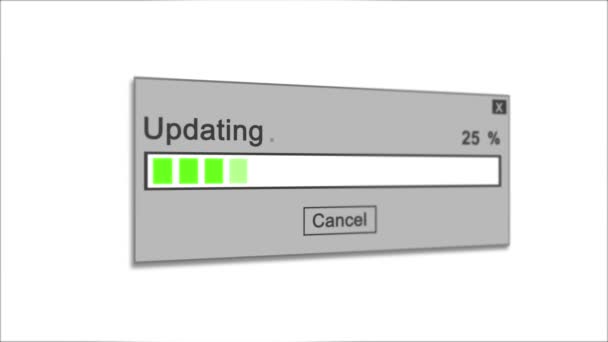 Actualización Animación Del Proceso Sobre Fondo Blanco — Vídeos de Stock