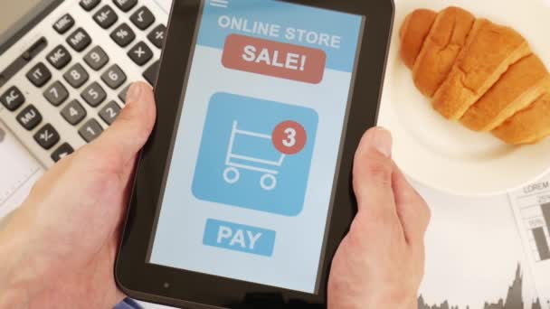 Payer Facture Achat Ligne Avec Appareil Tablette Avec Seul Robinet — Video