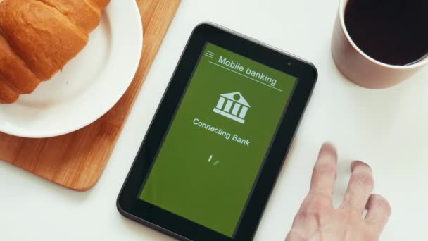 Probleme Mit Dem Mobilen Banking Auf Dem Tablet Online Bank — Stockvideo