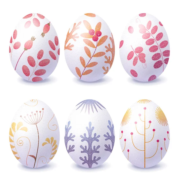 Easter Eggs  Isolated on White — Stock Vector
