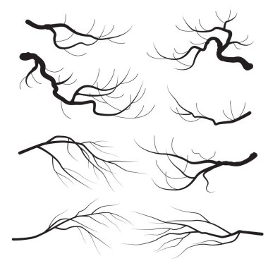 Ağaç Dalları Siluet Seti 